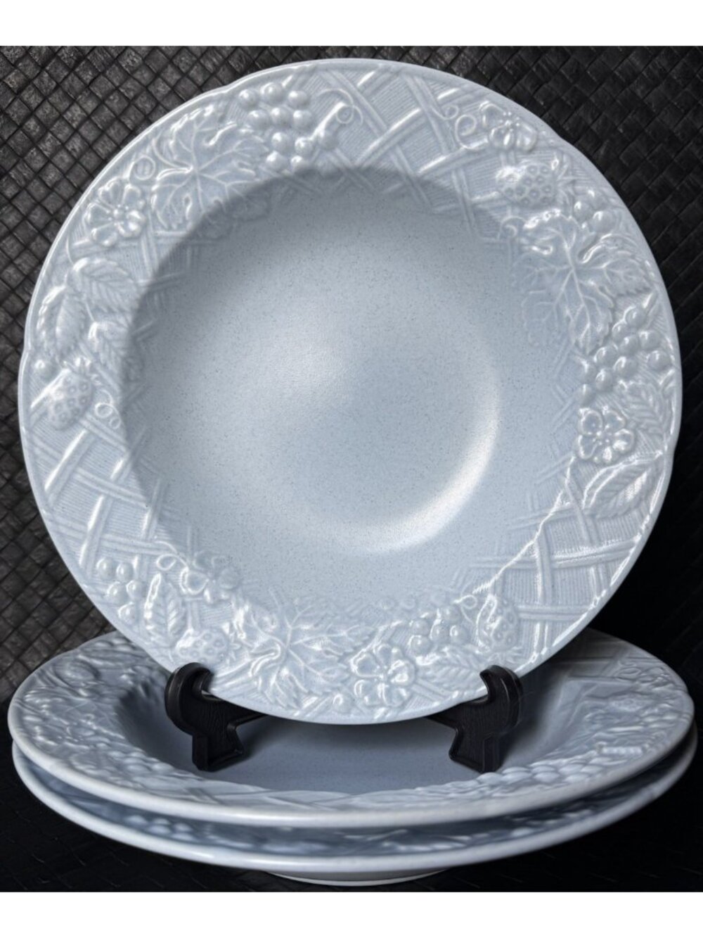 Mikasa 3 Wide Rim Soup Bowls ENGLISH COUNTRYSIDE BLUE Vintage 1993 To 1994 VGUC